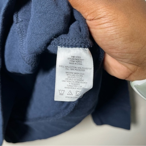 Eddie Bauer Men Sweater Large Navy Blue Quilt Henley Snap Button‎ Gorpcore - Picture 3 of 9